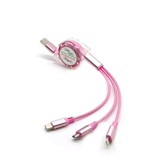 2️⃣-Pack 3-in-1 Retractable USB Fsst Charging Cable:iOS /Type-C/Micro-USB - Picture 9 of 10